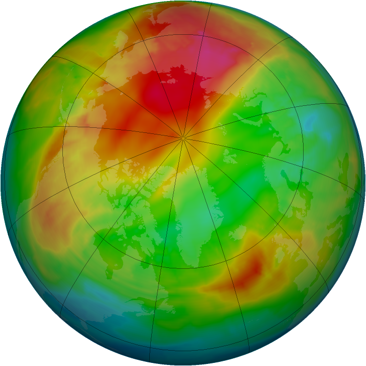Arctic ozone map for 04 February 2014